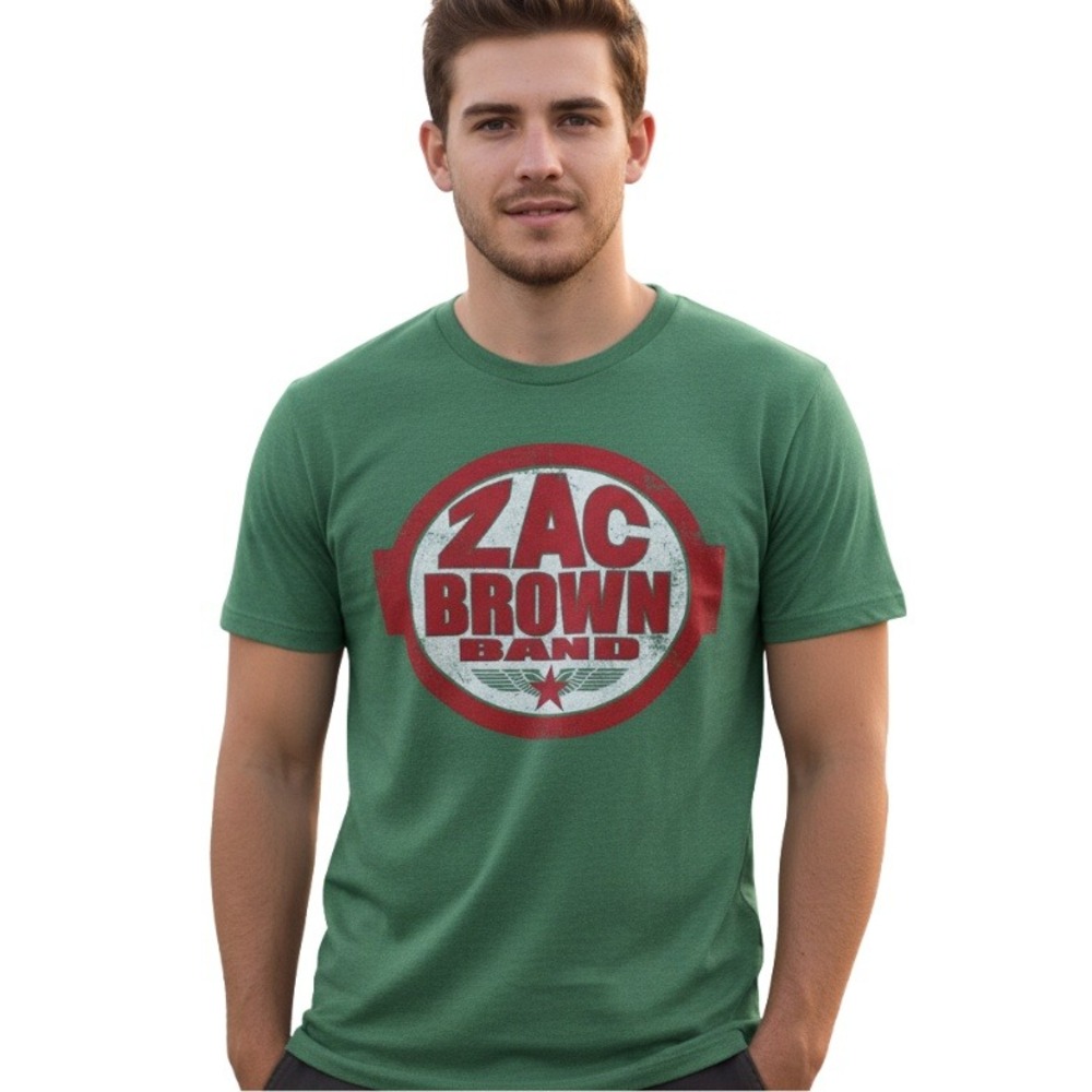 Zac Brown Band Green Graphic T Shirt Mens Lucy Justice‎ Goods Concert Tour Small
